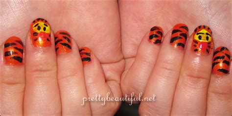 Nail Art Tutorial: Tiger Stripes with Tigger from Winnie the Pooh