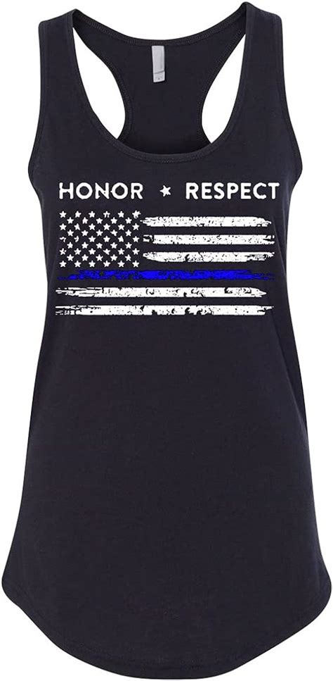 Womens Honor And Respect Thin Blue Line Flag Racerback Tank