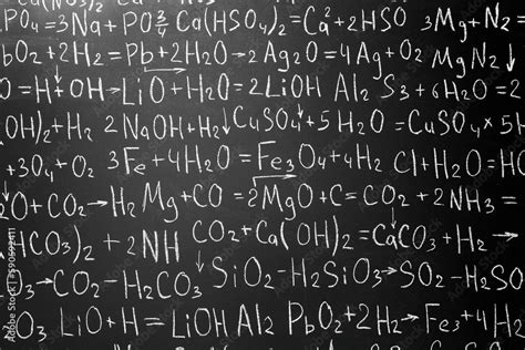 School background in chemistry .Handwritten formulas background.Letters ...