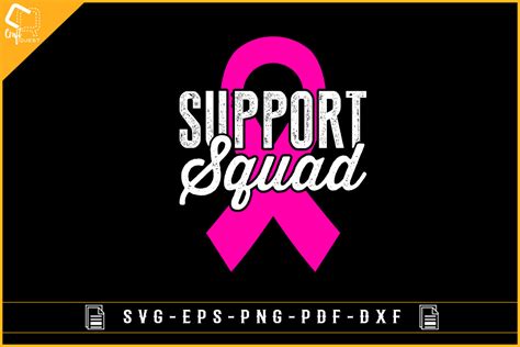 Support Squad Breast Cancer Pink Ribbon Graphic By Craft Quest