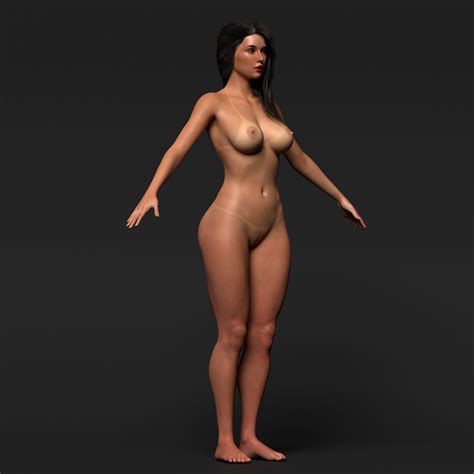 3D Model Sexy Realistic Detailed Girl Nude VR AR Low Poly CGTrader