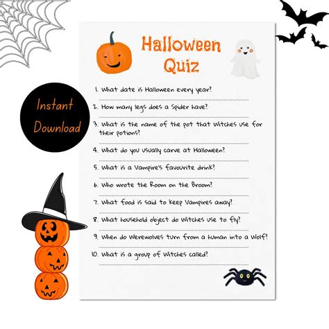 Halloween Quiz, Kids Halloween Quiz, Instant Download, Digital Download Halloween Quiz, Print at ...