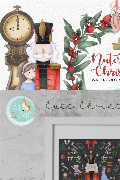 Nutcracker Watercolor Clipart Set Masterbundles