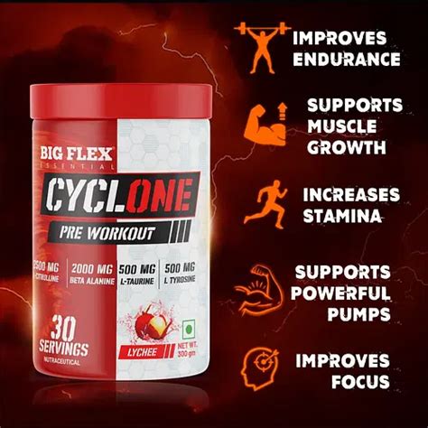 Bigflex Essential Cyclone Pre Workout Lychee 300gm