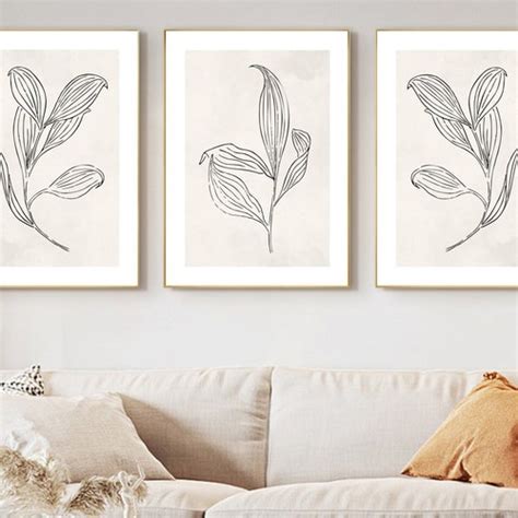 Boho Printable Wall Art Set Of 3 Mid Century Modern Wall Art Etsy