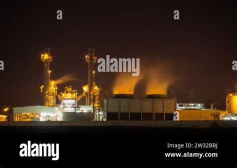 TimeLapse manufacturing oil refinery terminal is industrial facility ...