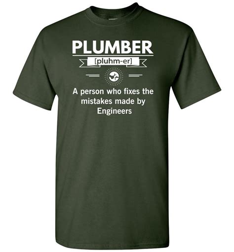 Plumber Definition Funny Plumber Meaning T Shirt Cool T Shirts T