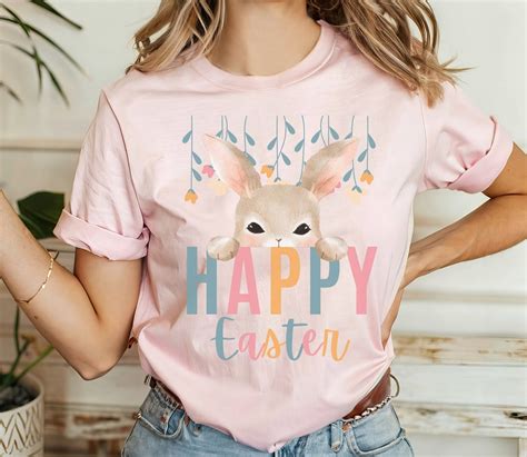 Happy Easter Bunny Tshirt Cute Bunny Shirt Hoppy Easter Tee Trendy