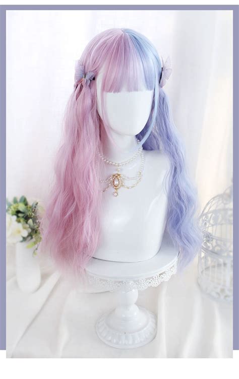 Cute Lolita Wigs Japanese Style Kawai Rainbow Candy Color Etsy