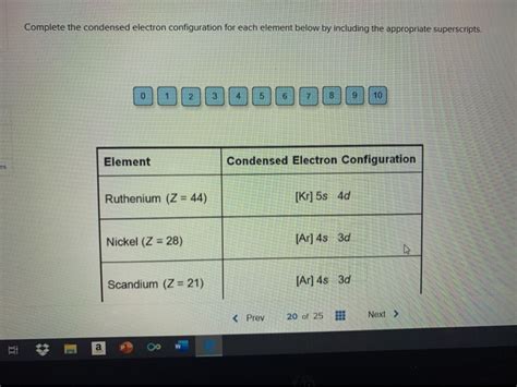 Solved Complete The Condensed Electron Configuration For Chegg