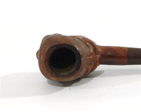 Antique Carved Wood Pipe Tobacco Smoking Pipe Theatrical Etsy