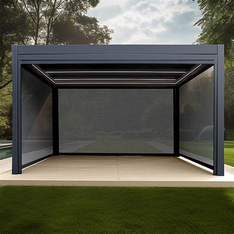 Pergola Bioclimatique Aluminium Motoris E X M Fran Ois Roger Gris