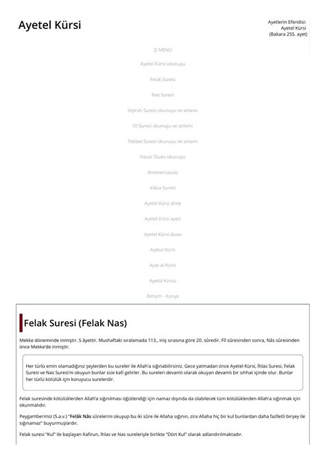 Felak Suresi okunuşu ve anlamı, FELAK NAS.pdf | DocDroid