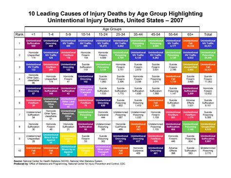 10 Leading Causes Of Death By Age Group – Anatomy System – Human Body