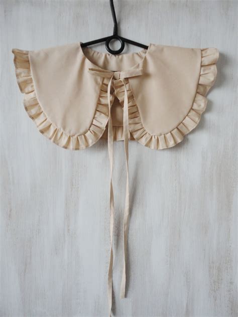 Beige Nude Detachable Collar Oversized Collar Frill Collar Etsy