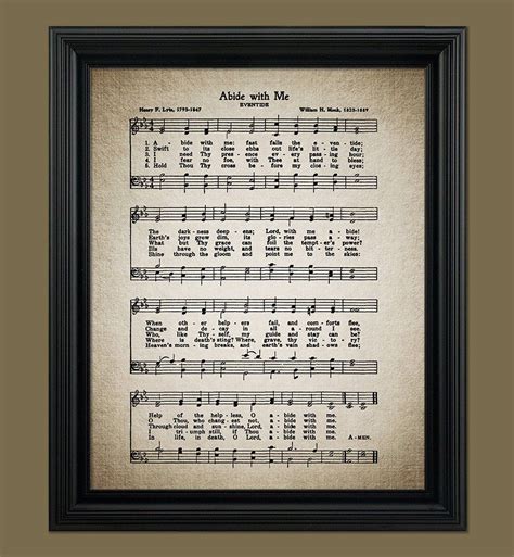 Abide With Me Hymn Print Sheet Music Art Hymnal Sheet - Etsy | Hymn ...