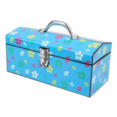 Sainty International 16 In Flowers Art Tool Box Blue 24 055 Art