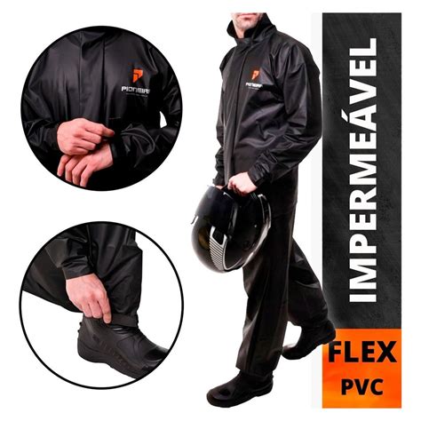 Capa De Chuva Conjunto Completo Pvc Combate Pioneira Para Motoqueiro