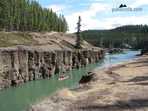 Kayaks going for a paddle on the Yukon River, Miles Canyon, Whitehorse ...