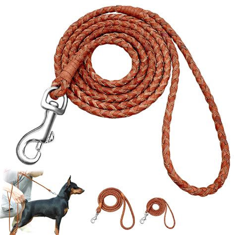 Aliexpress.com : Buy Dog Leash Rolled Round Leather Braided Lead ...