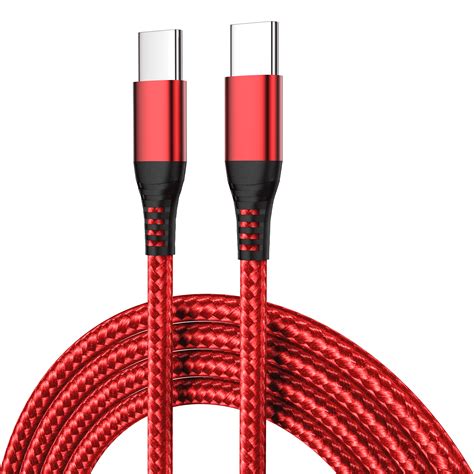 Firsting Usb Type C To C Phone Cable Fast Charging Cable Charger Cord Single Pack Red