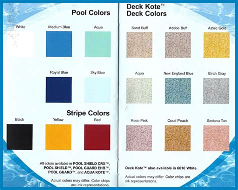 Choosing The Best Pool Deck Paint Color Chart - Paint Colors