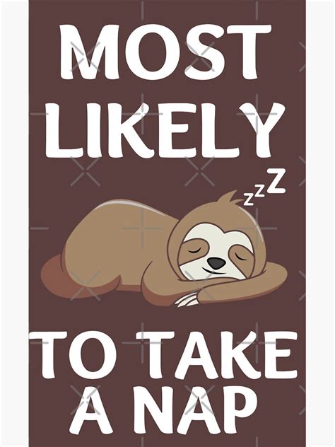 Most Likely To Take A Nap Sticker For Sale By Rsagur12 Redbubble