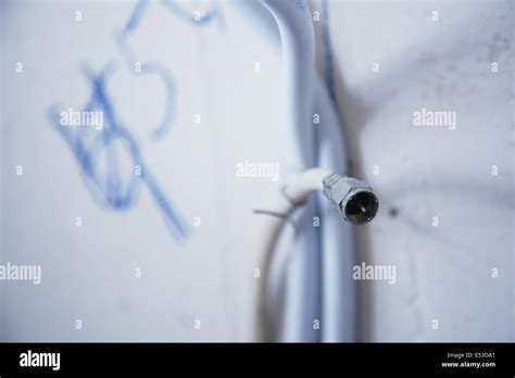 New cable installation at home. Horizontal photo Stock Photo - Alamy