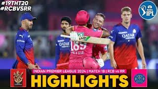 Rajasthan Royals Vs Royal Challengers Bangalore Ipl 19th Match