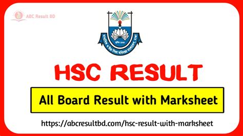 Hsc Result With Marksheet All Board Abc Result Bd