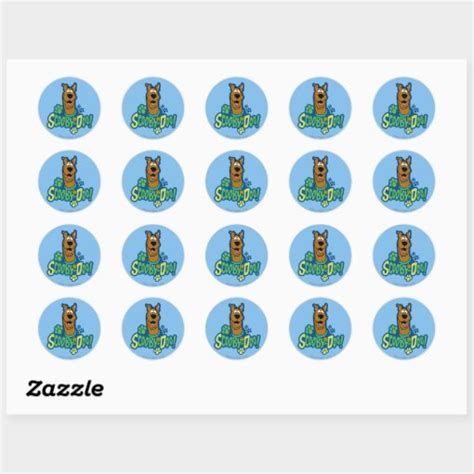 Scooby-Doo Paw Print Character Badge Classic Round Sticker | Zazzle