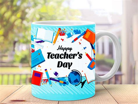 Happy Teacher S Day Printed Blue Ceramic Mug Teacher S Day In Pune