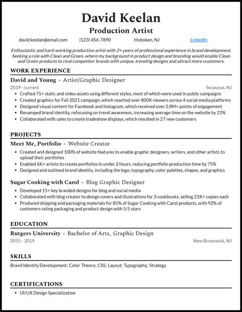 3 Production Artist Resume Examples for 2024