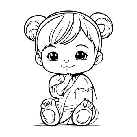 Cute Baby Girl Drawing Images - Free Download on Freepik