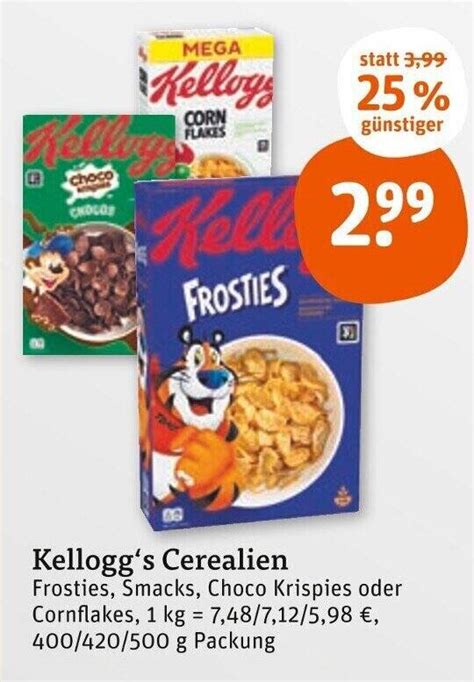 Kellogg S Cerealien 400 420 500 G Packung Angebot Bei Tegut