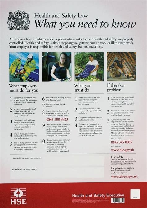 Health And Safety Law Poster Laminated 45cm X 59cm