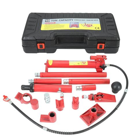 10 Ton Porta Power Hydraulic Jack Air Pump Lift Ram Body Frame Repair