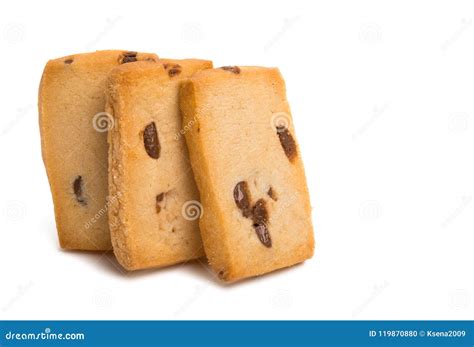 Butter Biscuits with Chocolate Isolated Stock Photo - Image of ...