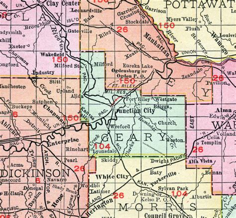 Geary County Kansas Map Gennie Clementine