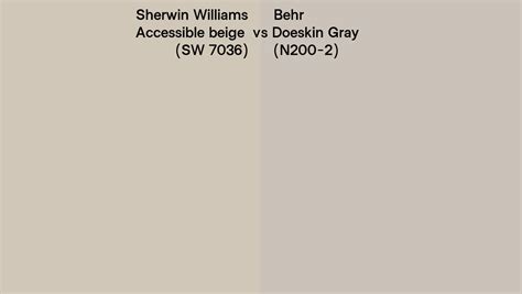 Sherwin Williams Accessible Beige Sw 7036 Vs Behr Doeskin Gray N200