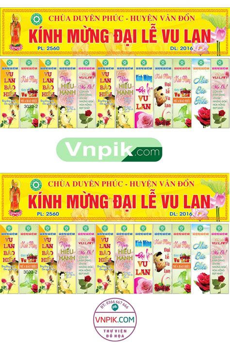 Phướn treo băng rôn kính mừng đại lễ vu lan báo hiếu VNPIK