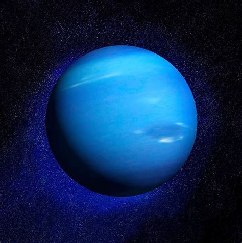 an artist's rendering of the planet urn, with its bright blue atmosphere