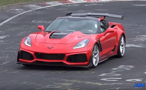 A Torch Red Corvette Zr With The High Wing Ztk Performance