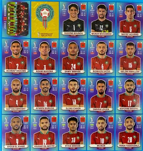 Figurine Panini World Cup Qatar Team Morocco Completo Mar Mar