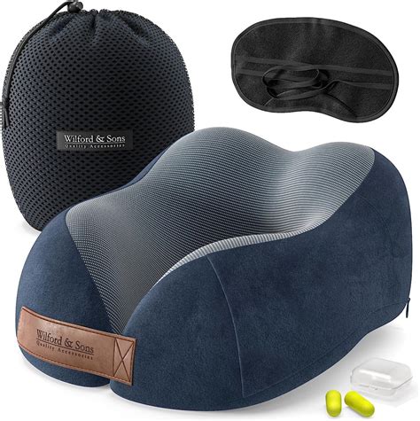 Nekkussen Memory Foam Reiskussen Set Met Slaapmasker Oordopjes Tas