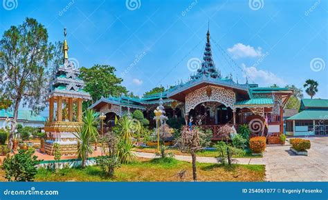 The Viharn Garden And Small Shrine Of Wat Chong Kham Temple Mae Hong