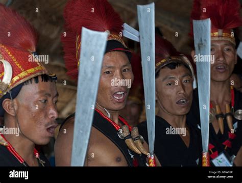 Chang Tribe Men Singing At Hornbill Festival Hi Res Stock Photography