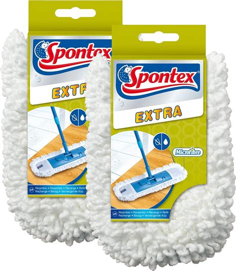 Spontex Extra Flat Ricambi In Microfibre Per Sistema Lavapavimenti