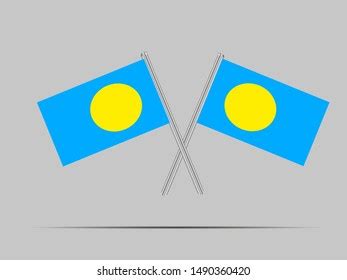 Two Metall Flagpole Beautiful National Flag Stock Vector Royalty Free