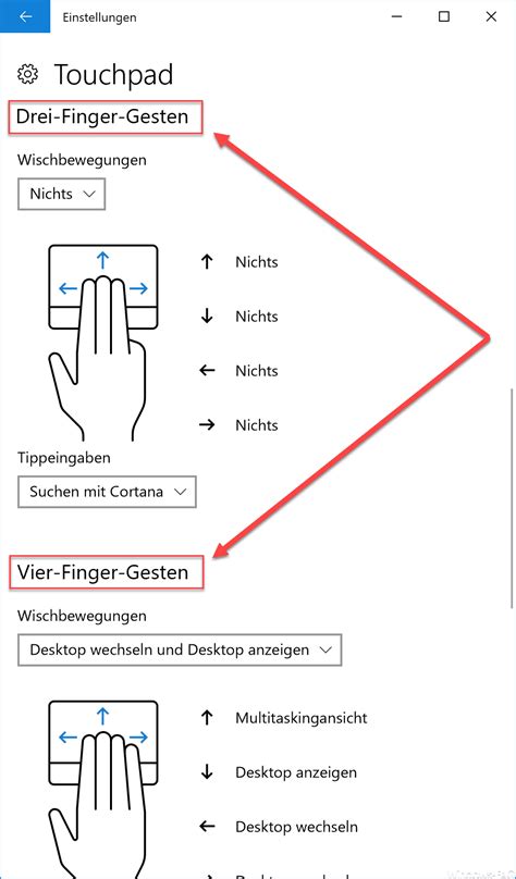 Finger Gesten Und Finger Gesten Auf Dem Touchpad Bei Windows